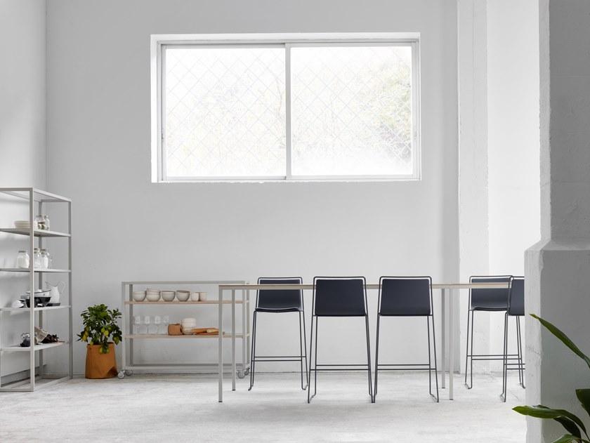 ONDARRETA Стул из высокой стали с сиденьем, обтянутым тканью Alo sun-id-1479200 - Вид №11