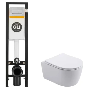 Комплект инсталляции Oli Quadra с безободковым унитазом Aquatek Европа