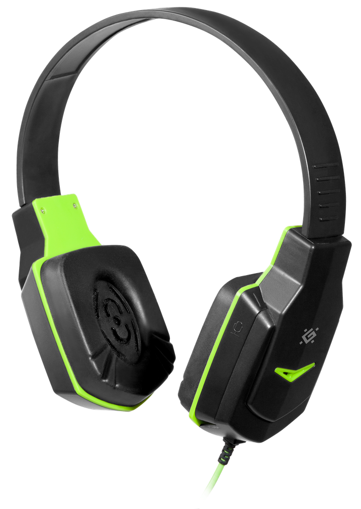 64032 игровая гарнитура warhead g-320 черный+зеленый, кабель 1.8 м Defender Santreyd  - Вид №1