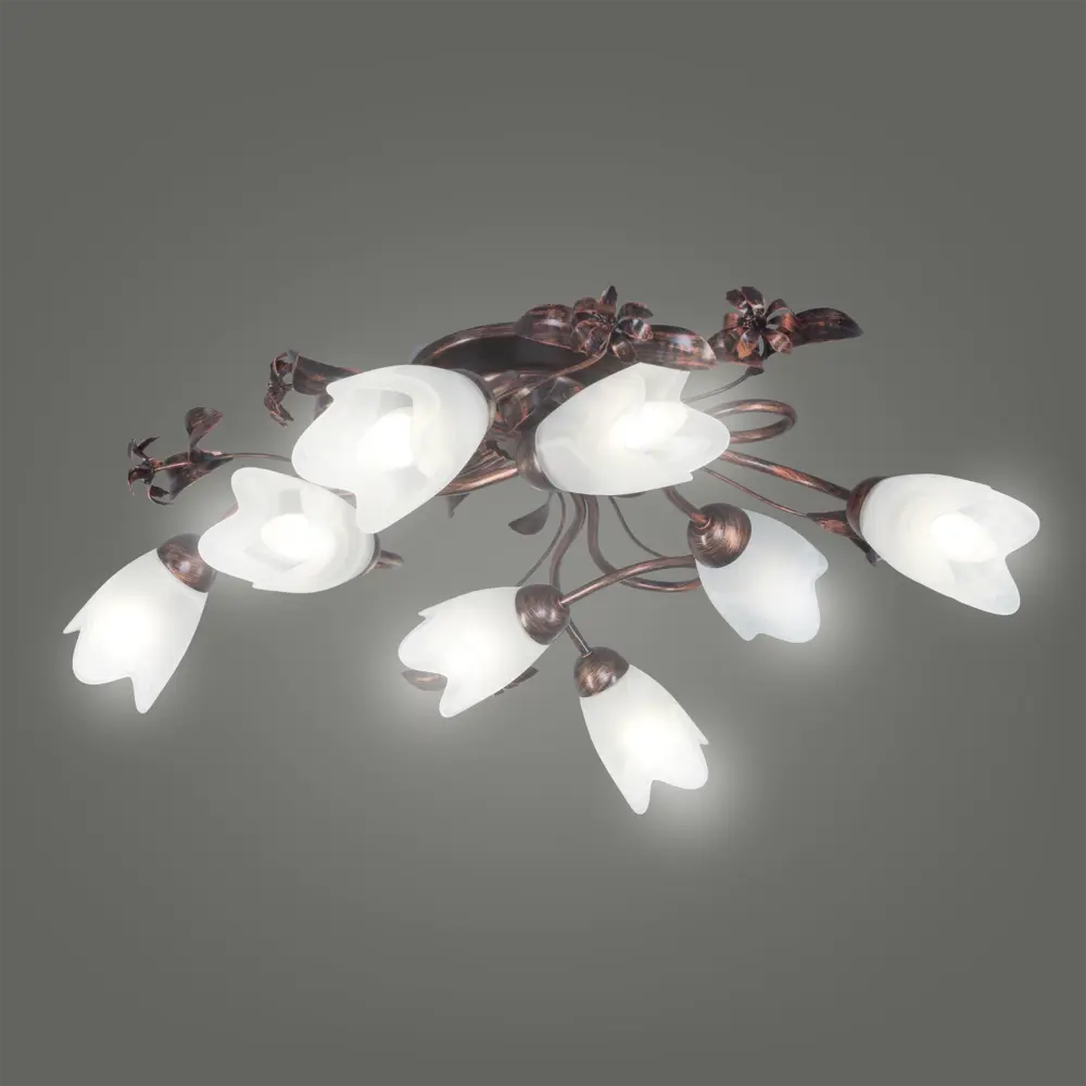 Люстра Аида 8xE14x60 Вт, металл/стекло, цвет чёрный/белый MW-Light STLM-2211276 - Вид №4