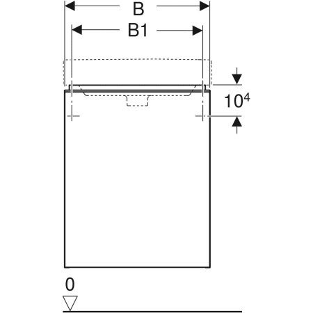500.364.JL.1 Шкафчик для раковины Geberit Smyle Square, с одной дверцей Geberit  - Вид №3