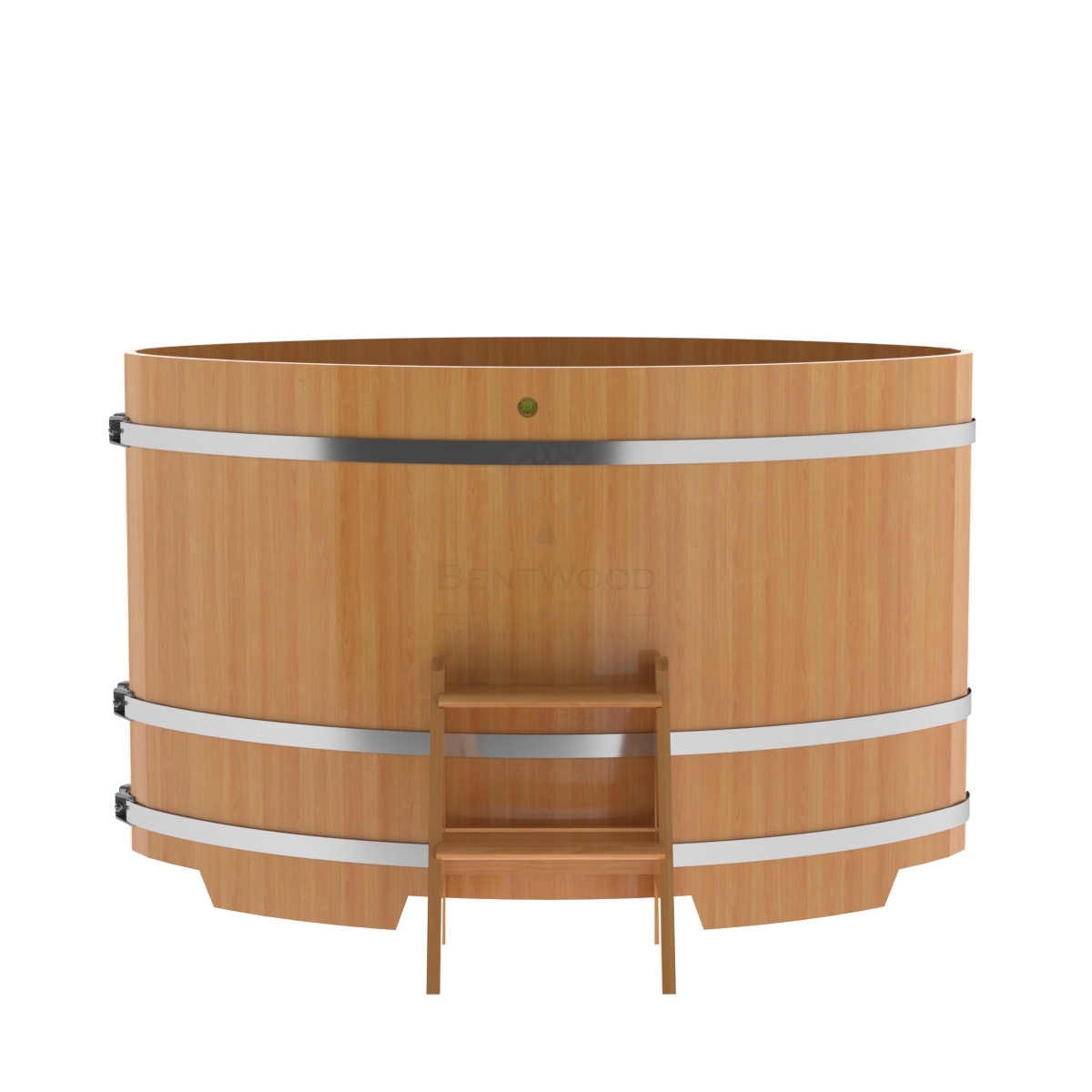 1178 Купель овальная из лиственницы 1,08х1,75х1,1 натуральная премиум Alyarus  - Вид №3