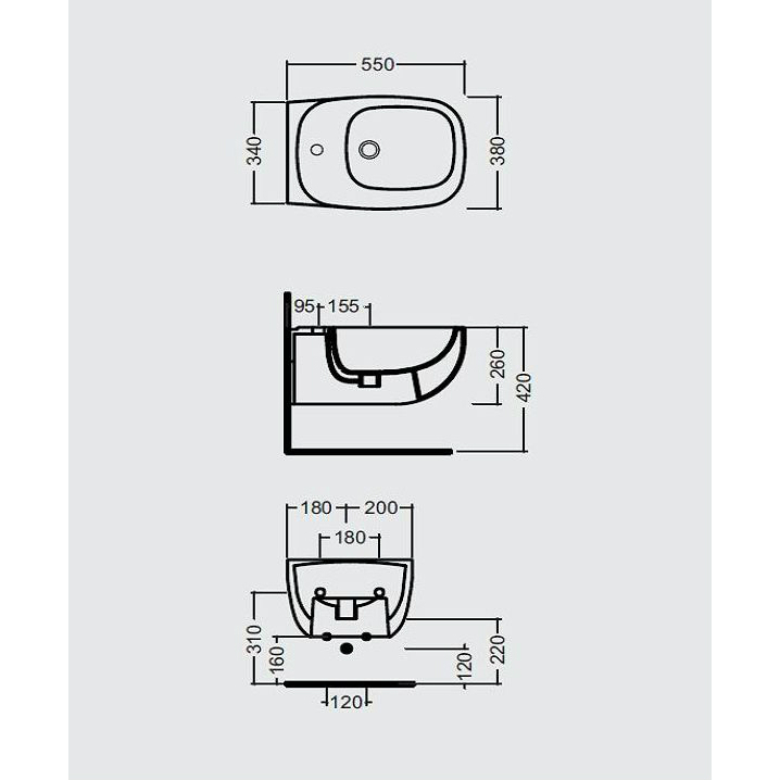 18921 Биде подвесное DIAL Ceramica Hidra - Вид №5