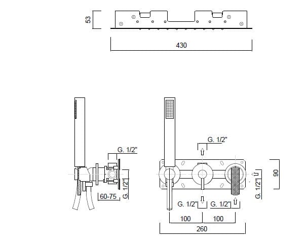 Встраиваемый смеситель для душа с душем Rubinetteria Giulini Surf Deluxe ARCH-00032149 - Вид №2
