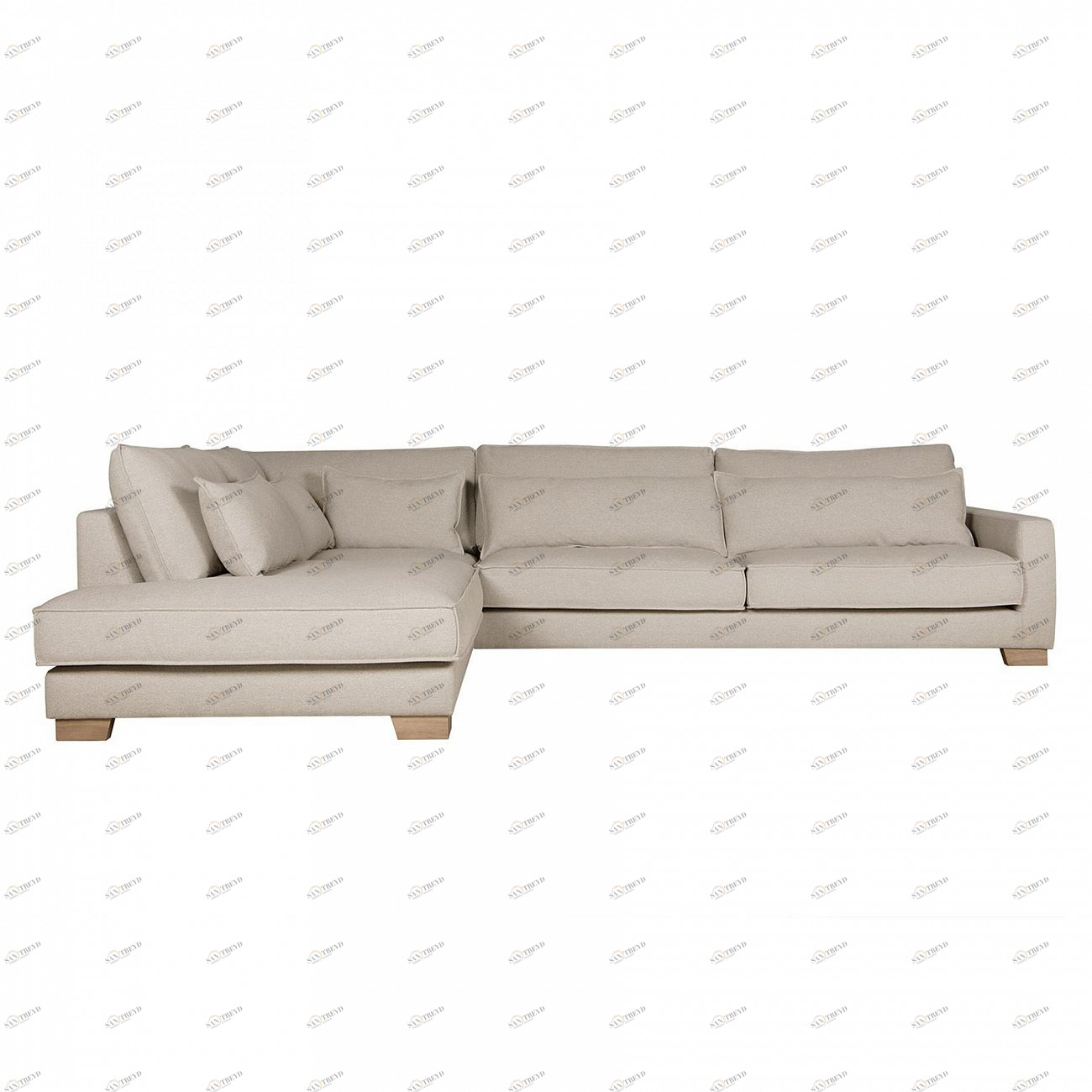 Диван Malte трехместный угловой с правым модулем светло-серый SITS ДИЗАЙНЕРСКИЕ, MALTE 192160 Бежевый;молочный 