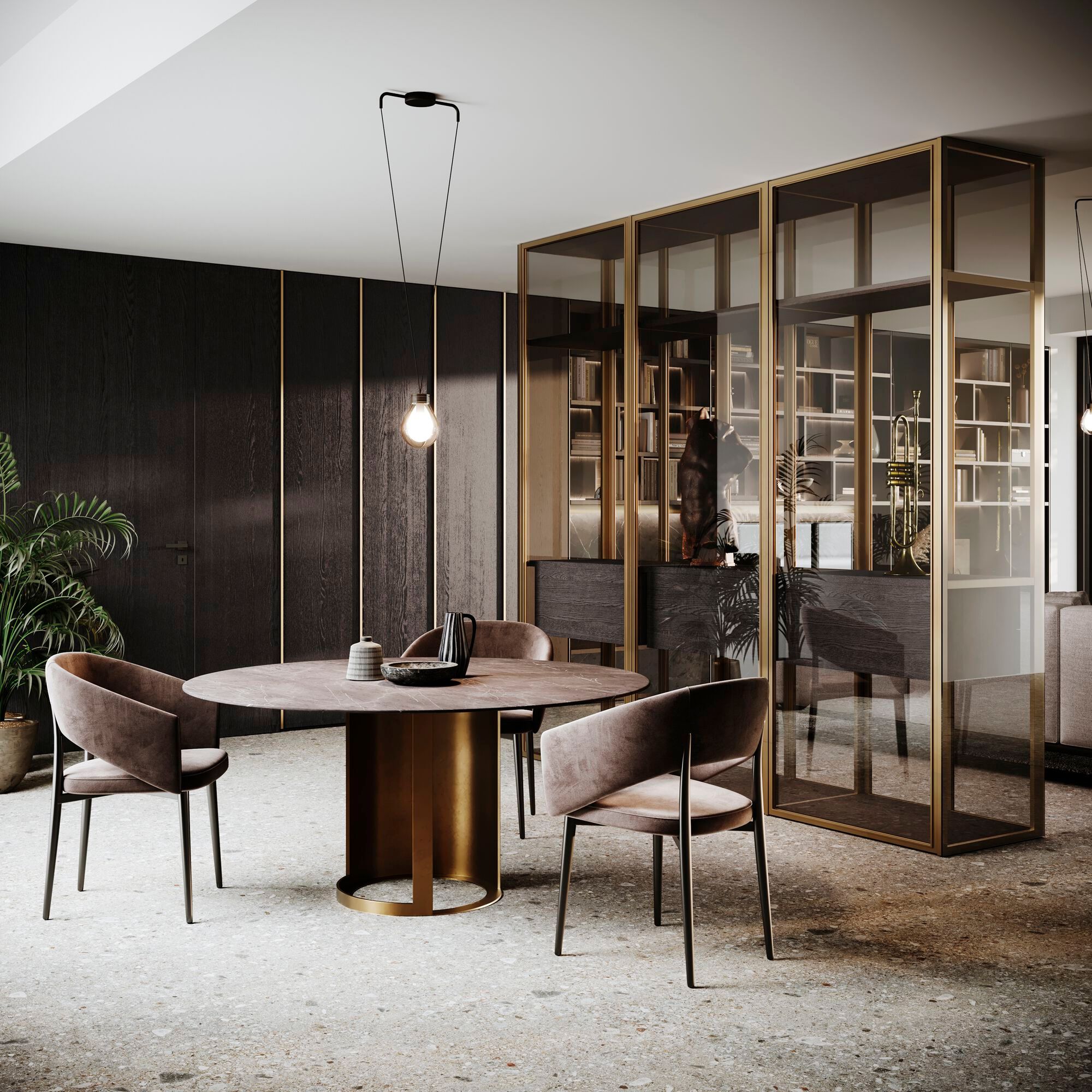 Алюминиевый и стеклянный шкаф Guzzini & Fontana House of Trumpet ARCH-00101688 - Вид №1