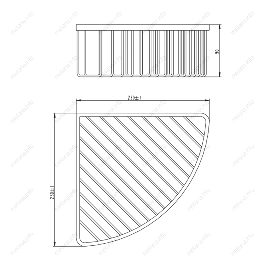 Полка металлическая одинарная MELANA AISI 304 сатин хром MLN-SYS5002 SY серия - Вид №1