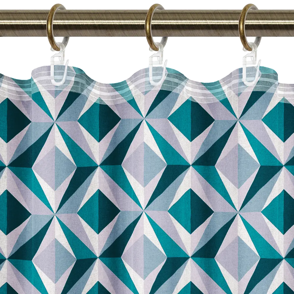 Штора на ленте для кухни «Ромбы» 145x180 см цвет мультиколор LINEN WAY STLM-2185791 - Вид №2