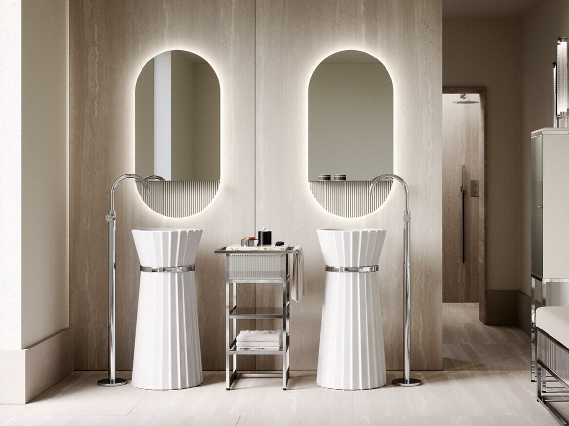 Керамическая отдельно стоящая раковина OASIS плиссе ARCH-00053715