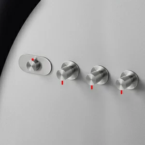 Термостат для душа матовая сталь с красной ручкой Toki Radomonte TKI56SCIL25