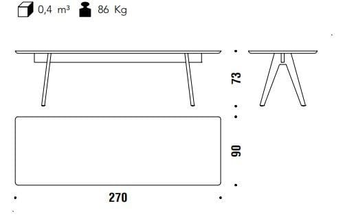 Прямоугольный стол из МДФ и массива дерева MOROSO Матильда ARCH-00112022 - Вид №3