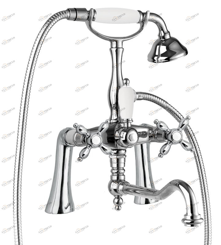 Смеситель на борт ванны с поворотным изливом, шлангом 150 см CEZARES NOSTALGIA-PBV2-01-Bi