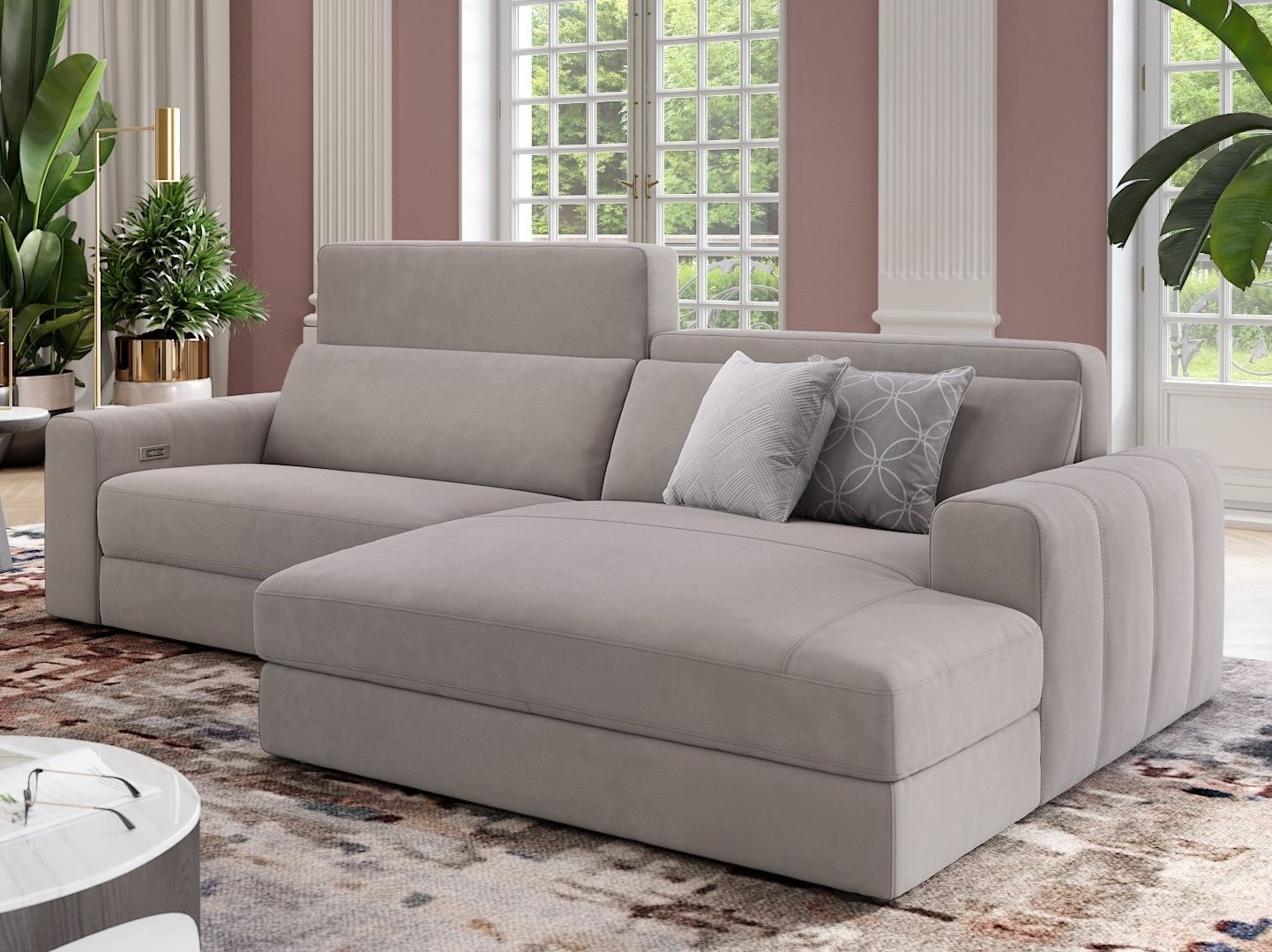 Тканевый диван с полуостровом Sofanella Capri ARCH-00024564 - Вид №1