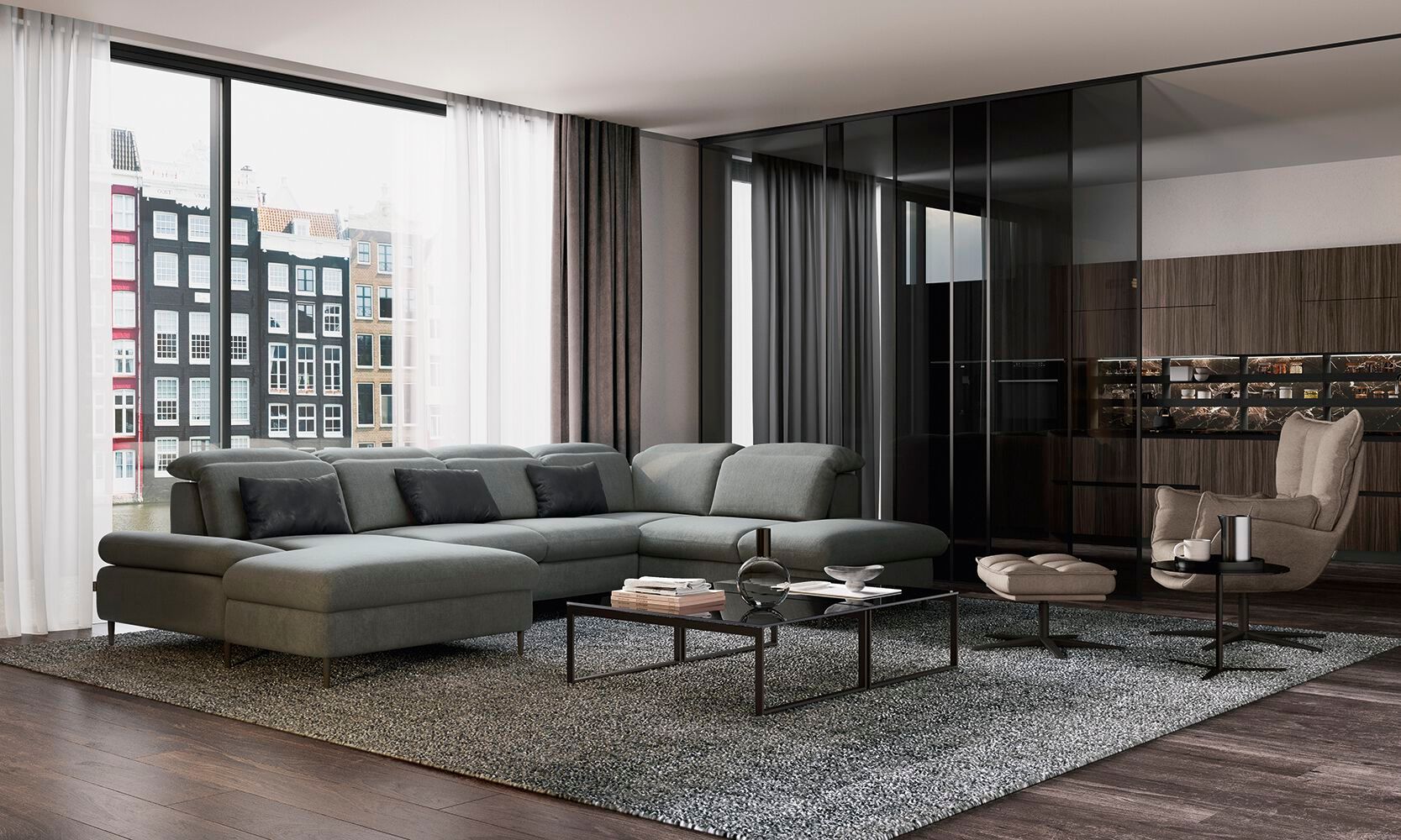 Модульный тканевый диван с отсеком для хранения Febal Casa Must ARCH-00047729 - Вид №2