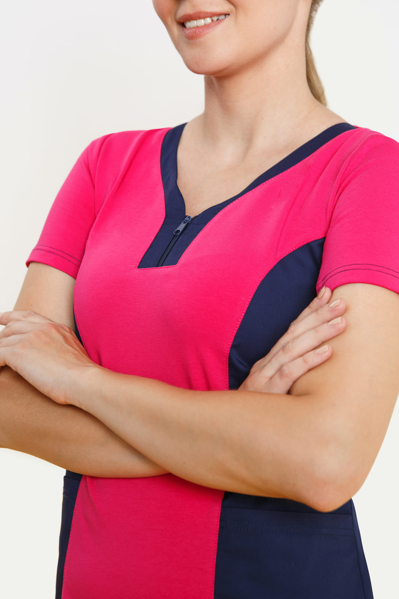 4958601 Костюм Шарм темно-синий с фуксией  Медицинская одежда размер 44 Спецодежда  - Вид №7