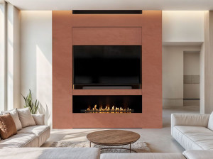 Камин Dekton® с моторизованным ТВ-креплением