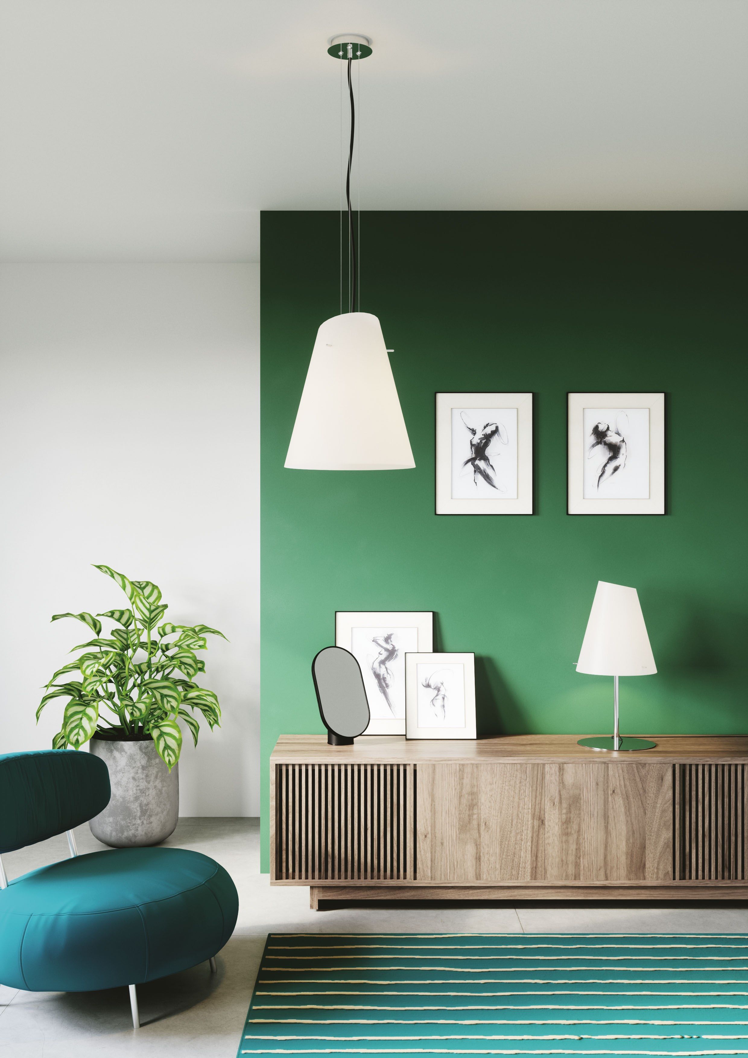 Настольная лампа из опалового стекла и хромированного металла Fan Europe Lighting Ambient Light Design ARCH-00115415