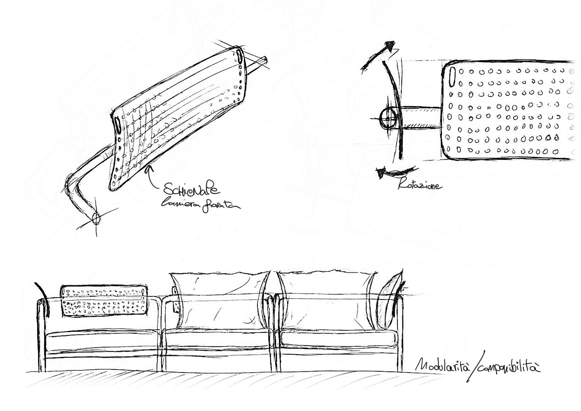 Угловой модульный садовый диван из акриловой ткани S-CAB лоскут ARCH-00069994 - Вид №24