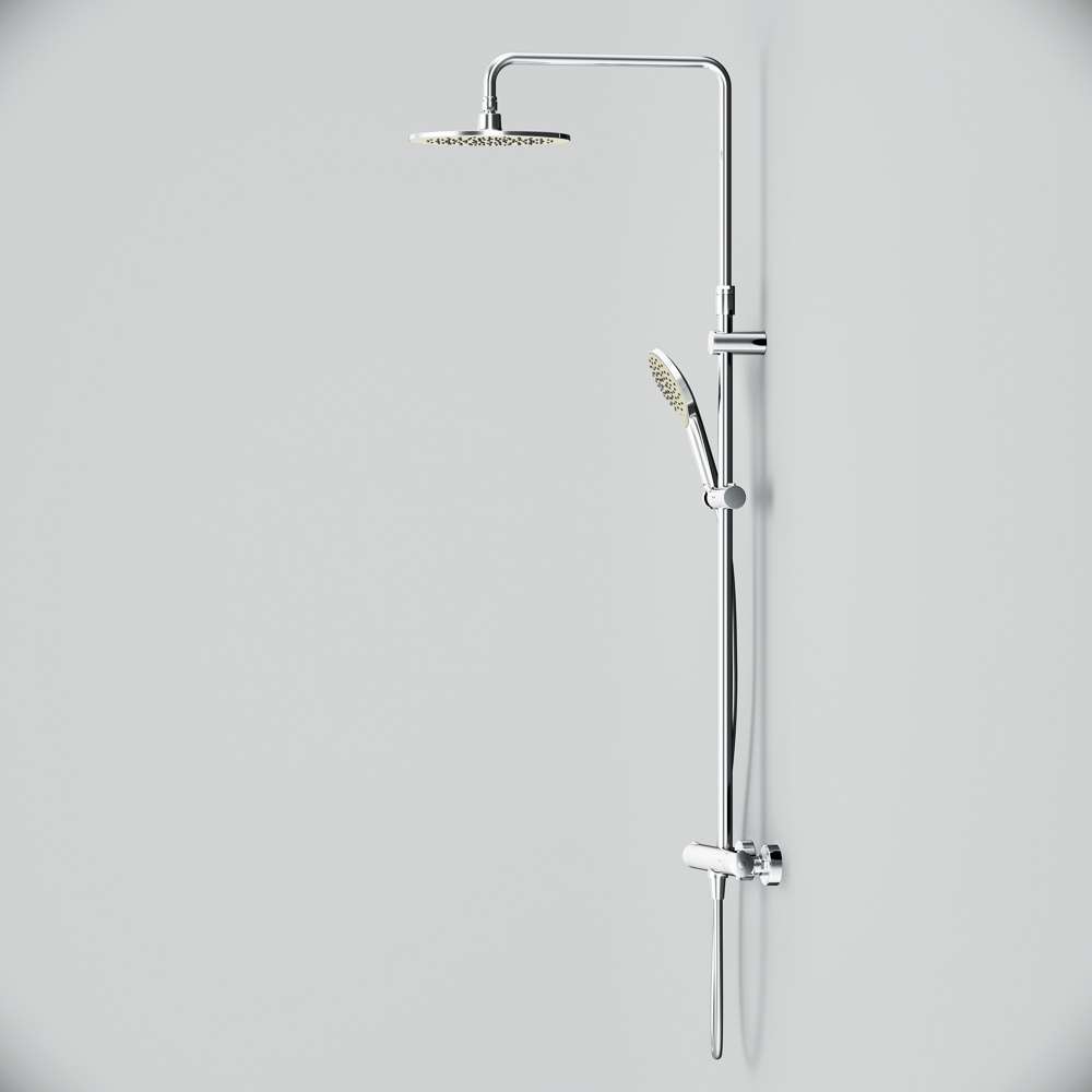 F0780464 душ.система набор:см-ль д/душа термостатверх.душ d250 мм ручной душ 120 мм 3 функци AM.PM Like - Вид №9