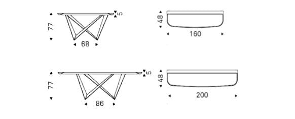Стальной полумесяц и керамическая верхняя консоль Cattelan italia WESTIN KERAMIK PREMIUM ARCH-00143777 - Вид №5