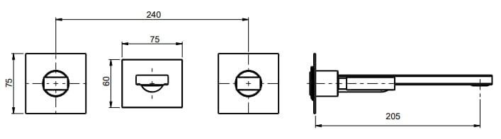 Настенный смеситель для раковины с 3 отверстиями без слива Rubinetterie Frattini Vita Due ARCH-00124133 - Вид №8