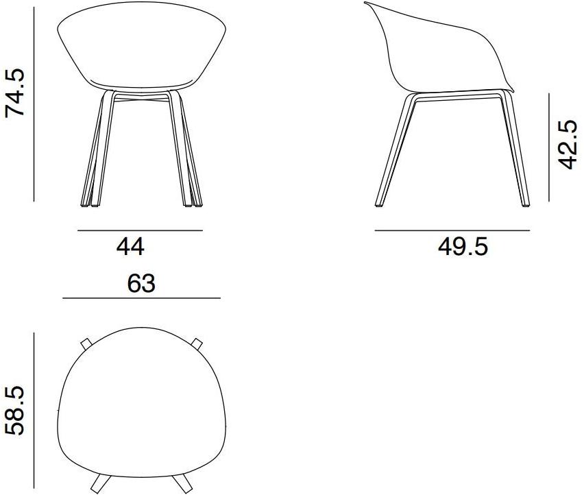 arper Стул из переработанного пластика с подлокотниками Duna 02 sun-id-1486630 - Вид №2