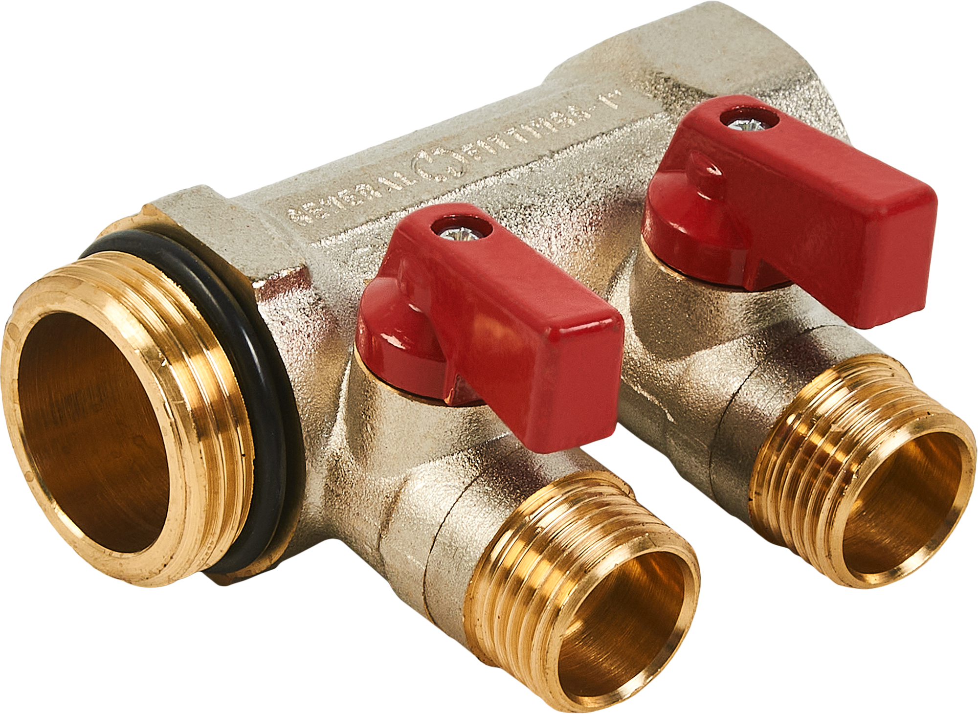 Коллекторная группа STOUT на 2 отвода 1"×1/2" для систем отопления 86542788 STLM-0069833