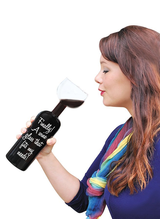 Бокал бутылка 750 мл wine bottle glass BIGMOUTH ДИЗАЙНЕРСКИЕ 00-3862991 Прозрачный  - Вид №5