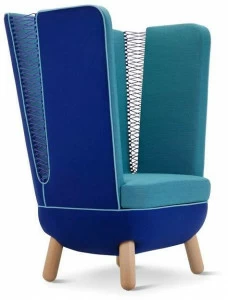 Adrenalina Кресло из ткани с высокой спинкой для контракта Sly