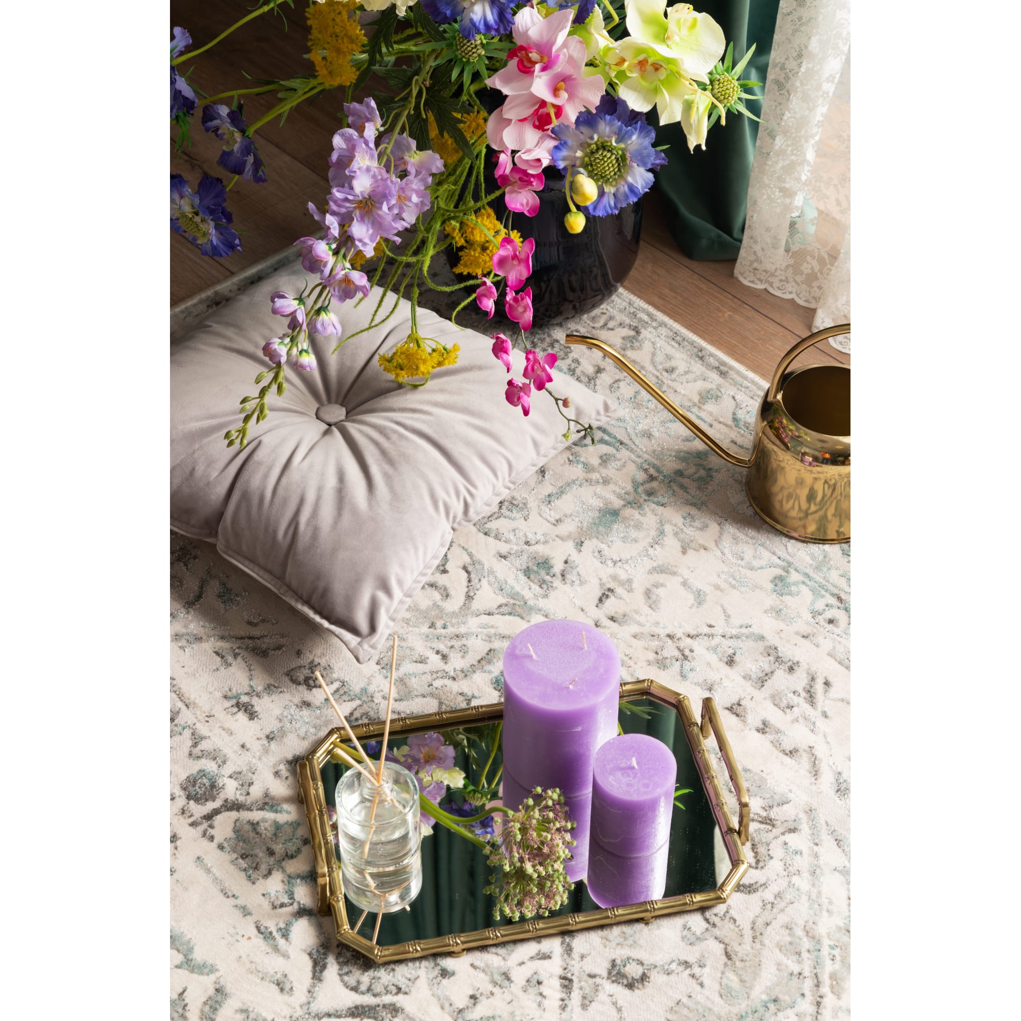 82018414 Свеча-столбик «Рустик», 7х8 см, цвет сиреневый Santreyd  - Вид №2