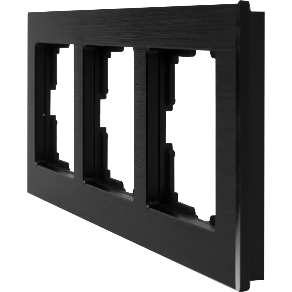 Рамка WERKEL Aluminium на 3 поста - черный алюминий для розеток и выключателей 82125336 STLM-0019665 - Вид №2