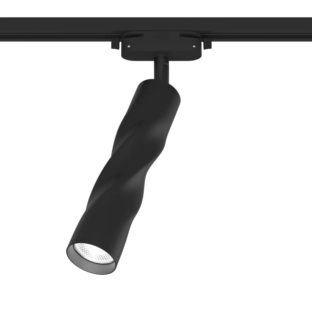 Трековый светильник спот поворотный Ritter Artline витой 200x55мм под лампу GU10 до 2.6м² металл цвет чёрный STLM-2011936 - Вид №1