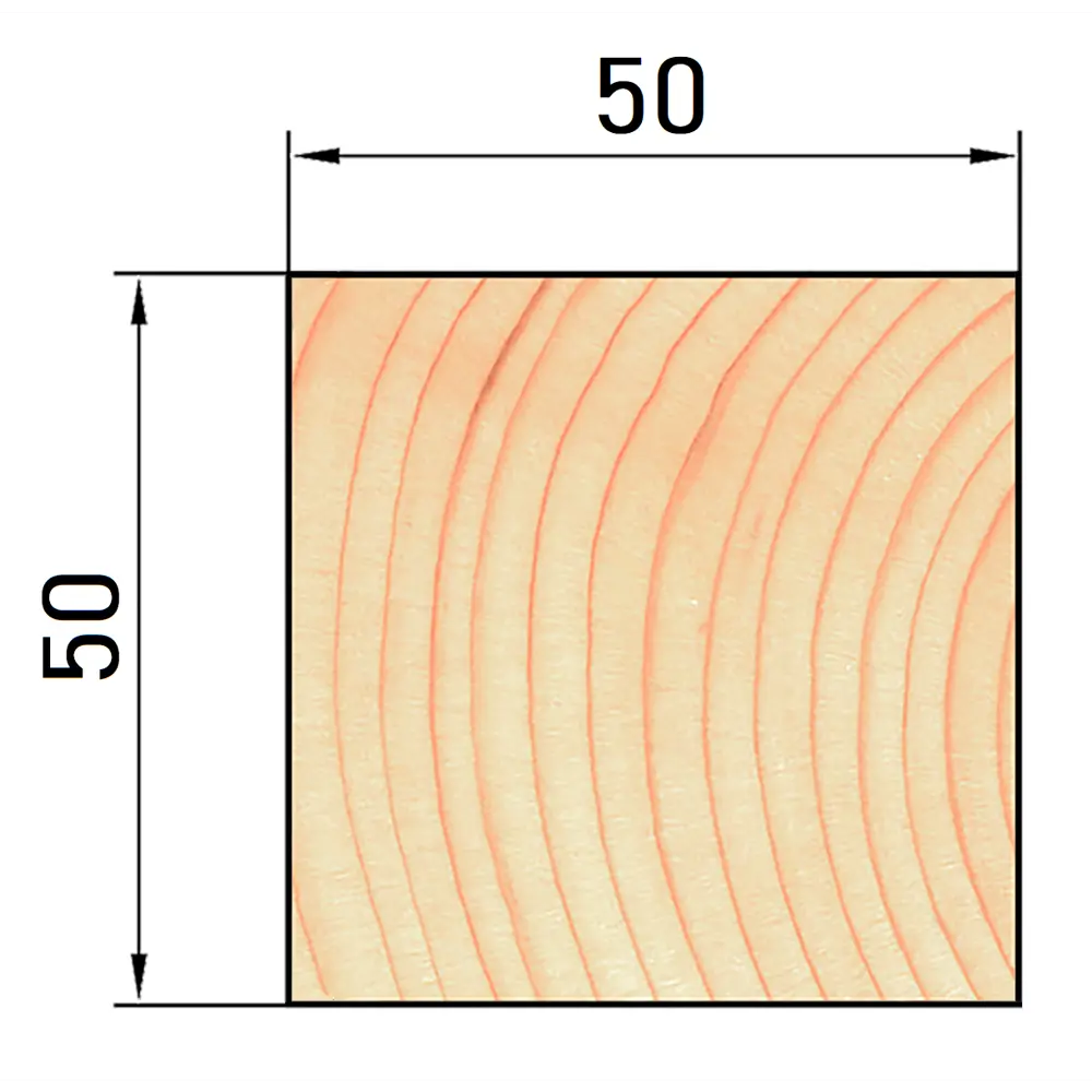 Брусок строганый 50x50x3000 мм хвоя сорт Оптима ФГИС ЛК 81947945 STLM-2031027 Santreyd  - Вид №4