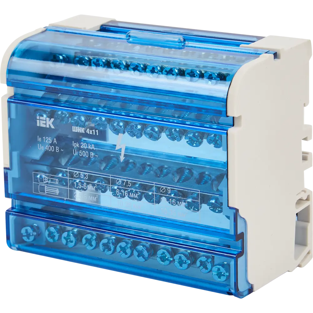 IEK Нулевая шина 4x11 3L+PEN для электрощитового оборудования 84301790 STLM-0048267