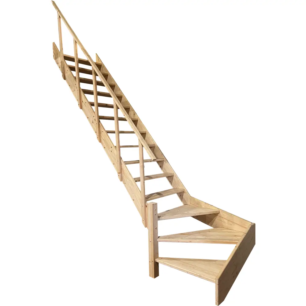 Лестница поворотная 90° деревянная правозаходная 3М ТДВ STLM-2125241