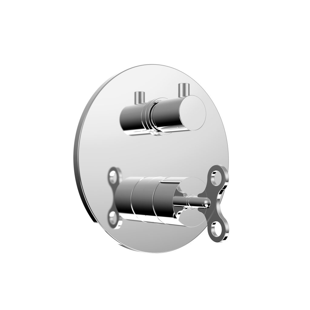 63519/3 Встроенный смеситель с механическим переключателем на 3 направления и прогрессивным картриджем. Bongio Acquacarica