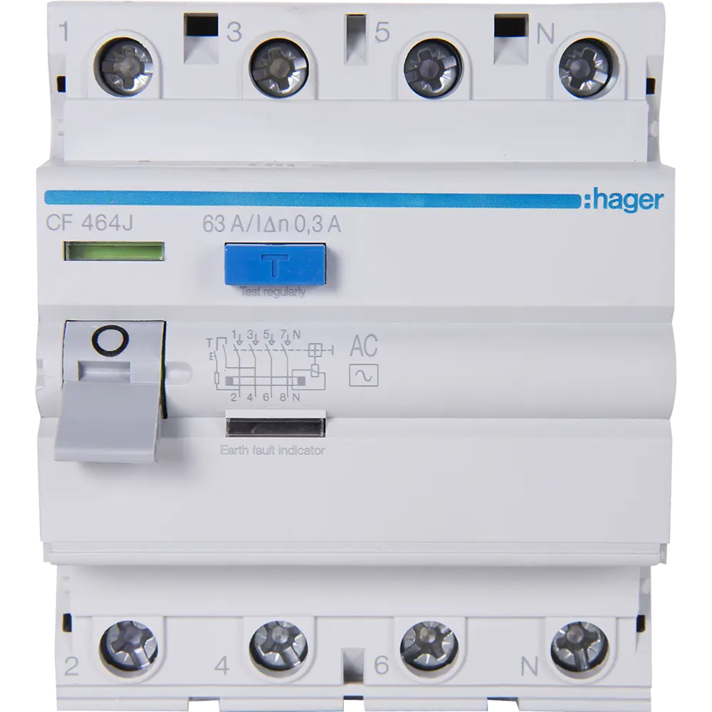 УЗО Hager CF464J 3P N 63 A 300 мА 6 кА AC STLM-2175230 - Вид №1