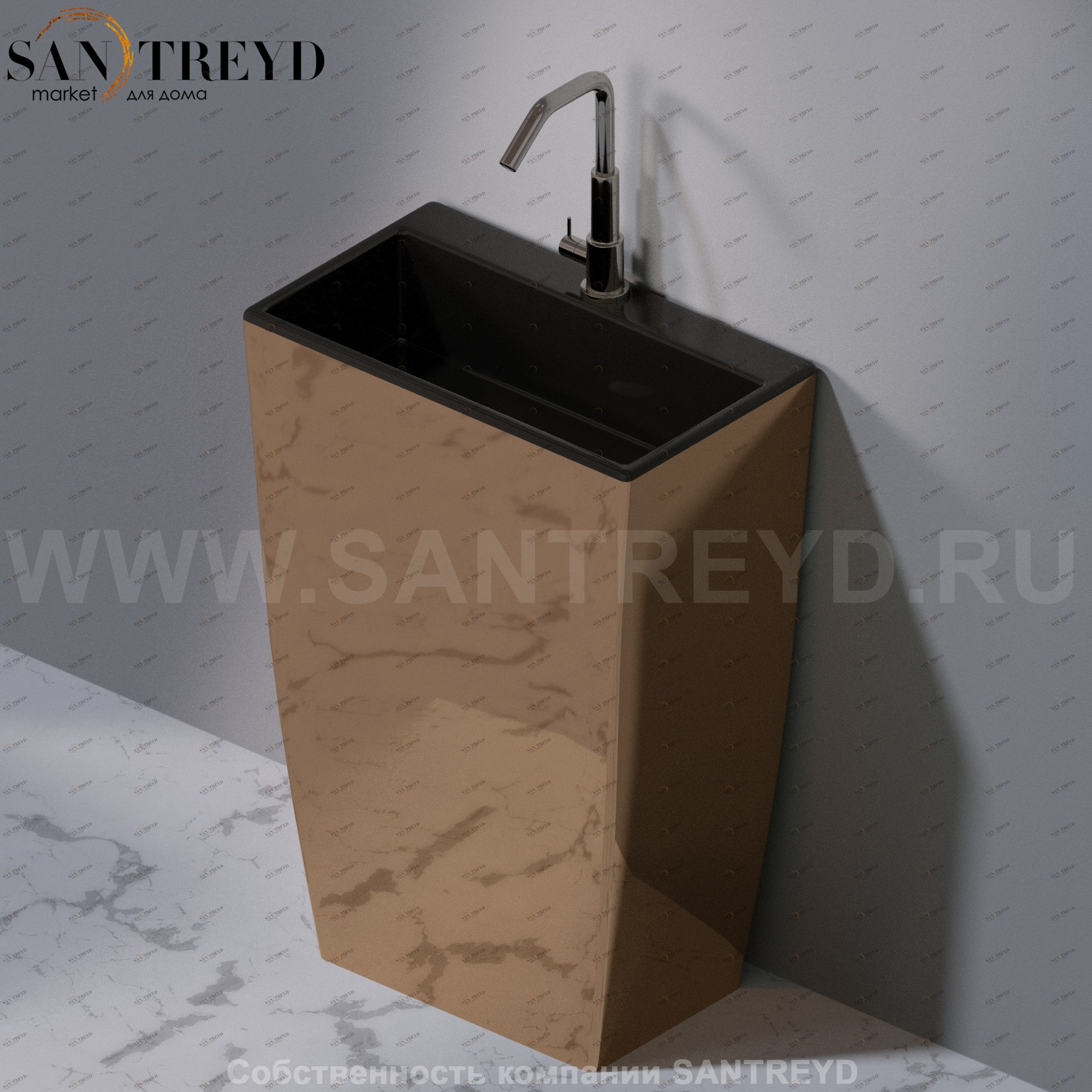 L115258 Напольная раковина стоящая прямоугольная A. e T. Italia Tower AeT ITALIA