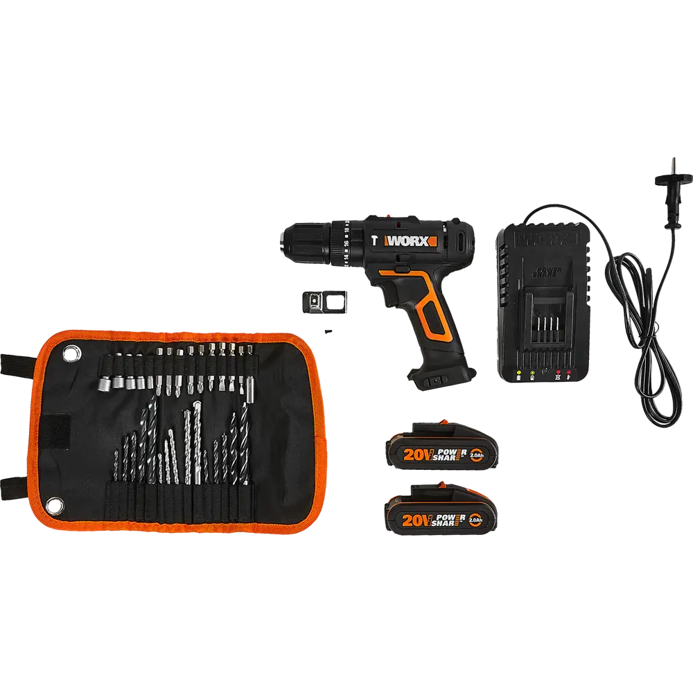 Аккумуляторный шуруповерт Worx WT375 с двумя батареями и кейсом 89352756 STLM-0838906 - Вид №1