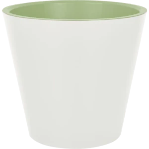 Кашпо для цветов Ingreen London ø12.5 h11.3 см 1 л пластик бело-зеленый