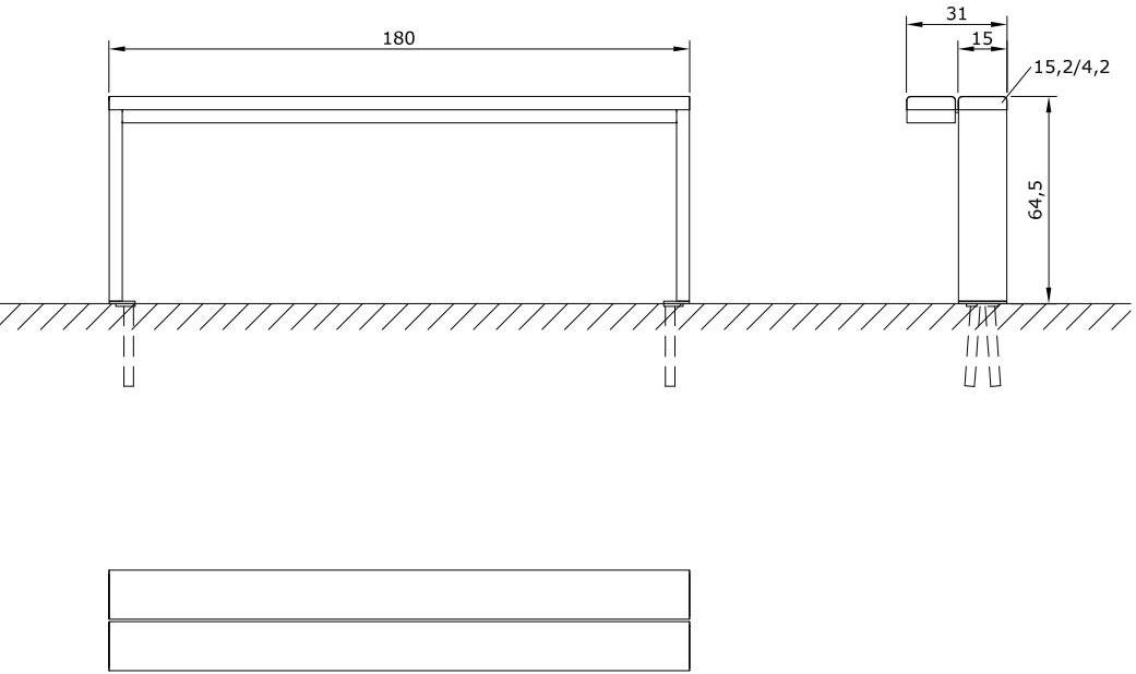 Euroform W Деревянная скамейка без спинки  1600  - Вид №8