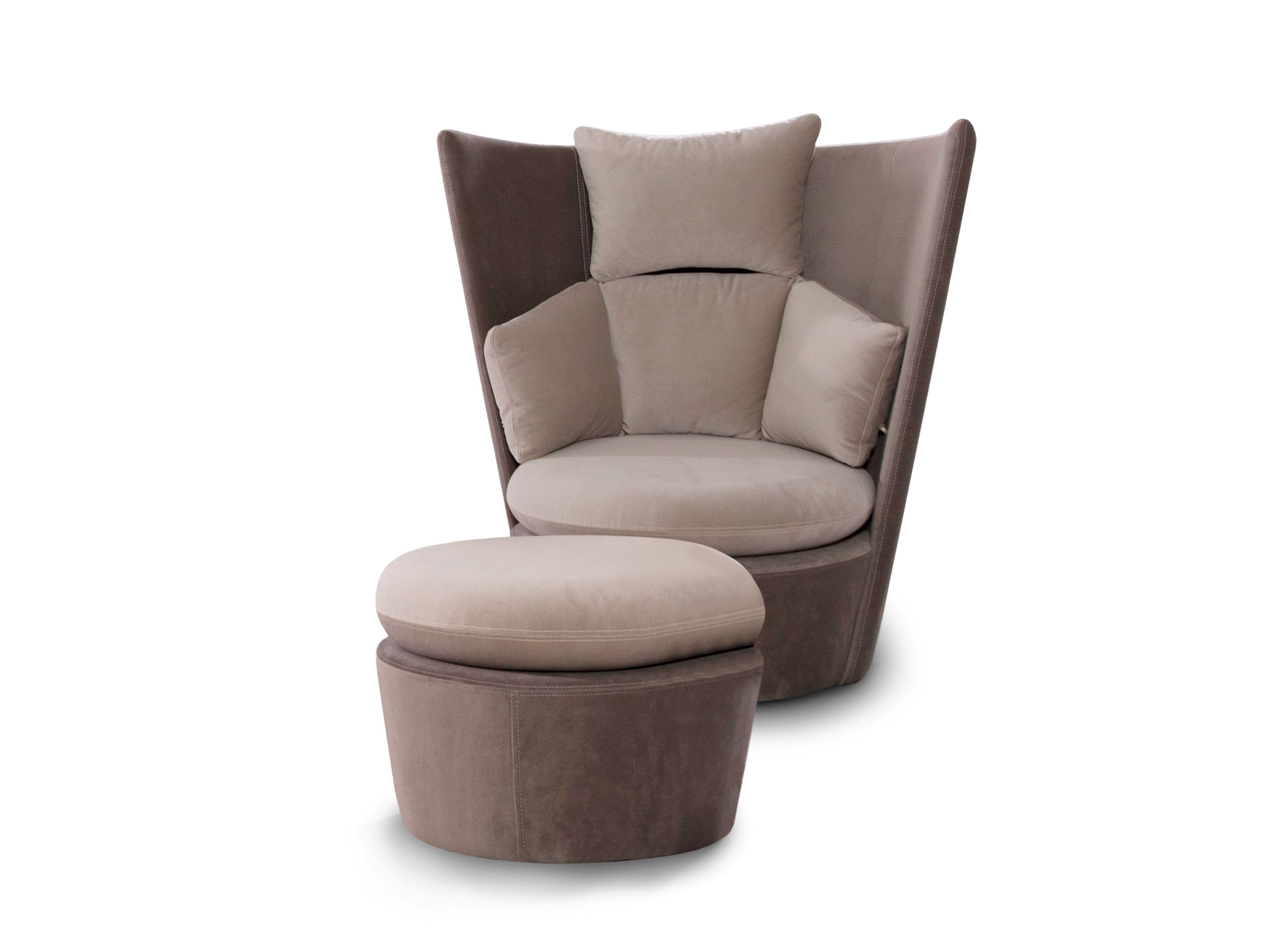 Тканевое кресло с высокой спинкой и подставкой для ног ABLE ZOE ARCH-00122522