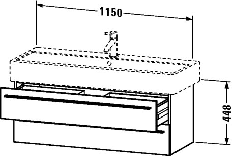XL634702222 X-Large Тумбочка подвесная Белый глянцевый декор Duravit - Вид №1