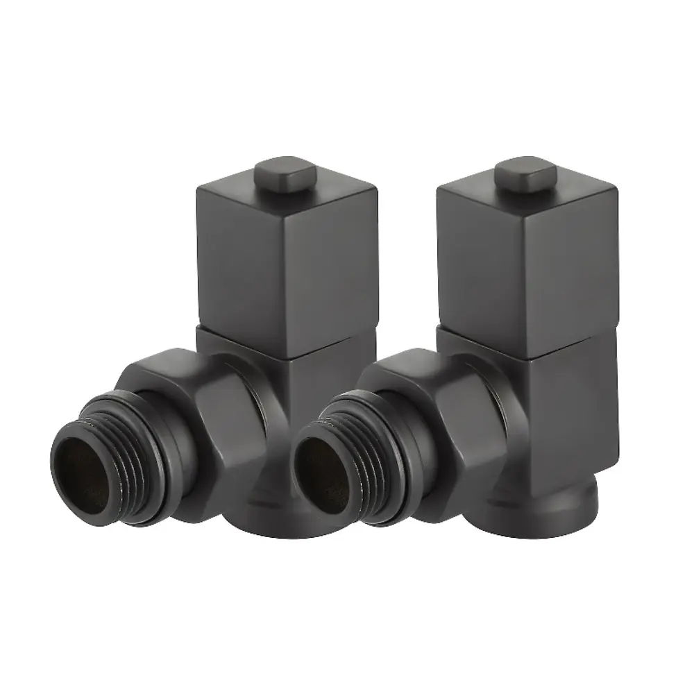 Набор вентилей для радиатора Royal Thermo Cube 1/2" угловой цвет черный STLM-2149779 - Вид №2