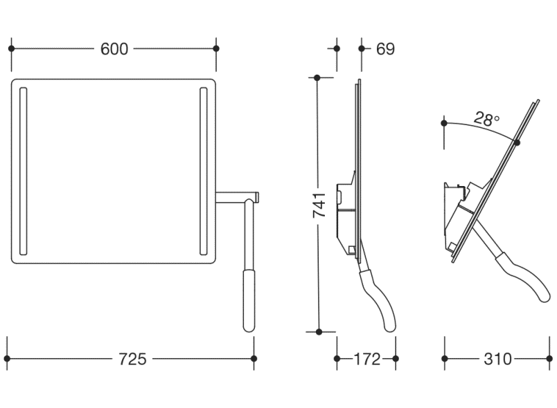 802.01.400R Светодиодный наклон HEWI Spiegel  - Вид №16