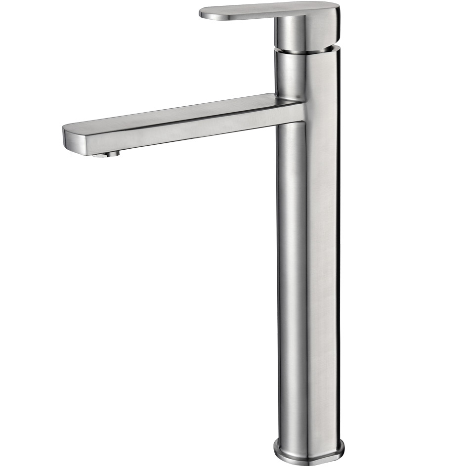 Смеситель д/ум MELANA-610302 Stello нерж.сталь, однорычажный, сатин, литой излив - Вид №2