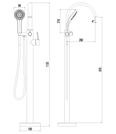 LM3244C Смеситель Atlantiss для ванны, напольный LEMARK ATLANTISS  - Вид №1