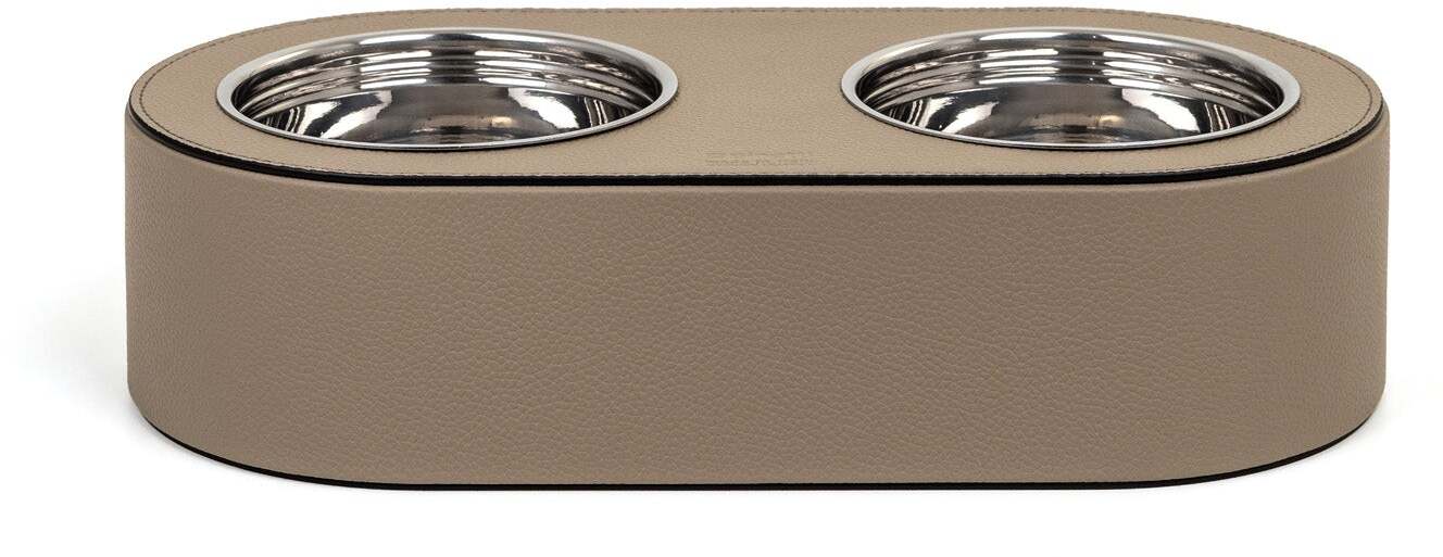 Миска для домашних животных - 43X21,5X8,5 см / зернистая кожа_серо-коричневый