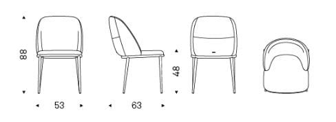 Кожаный мягкий стул Cattelan italia MARIEL ML ARCH-00070170