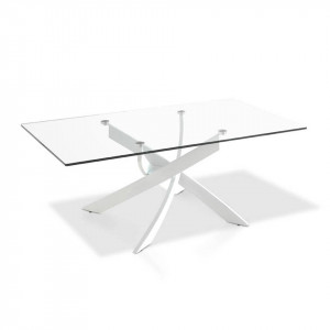 063615 Журнальный столик стеклянный прямоугольный F1143-BLANCO белые ножки Angel Cerda